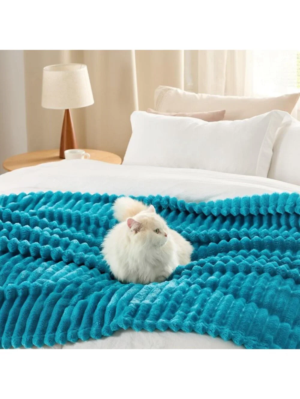 Cozy Teal Fleece Blanket for Couch | Soft Throw Blanket for Women & Girls, 50x60